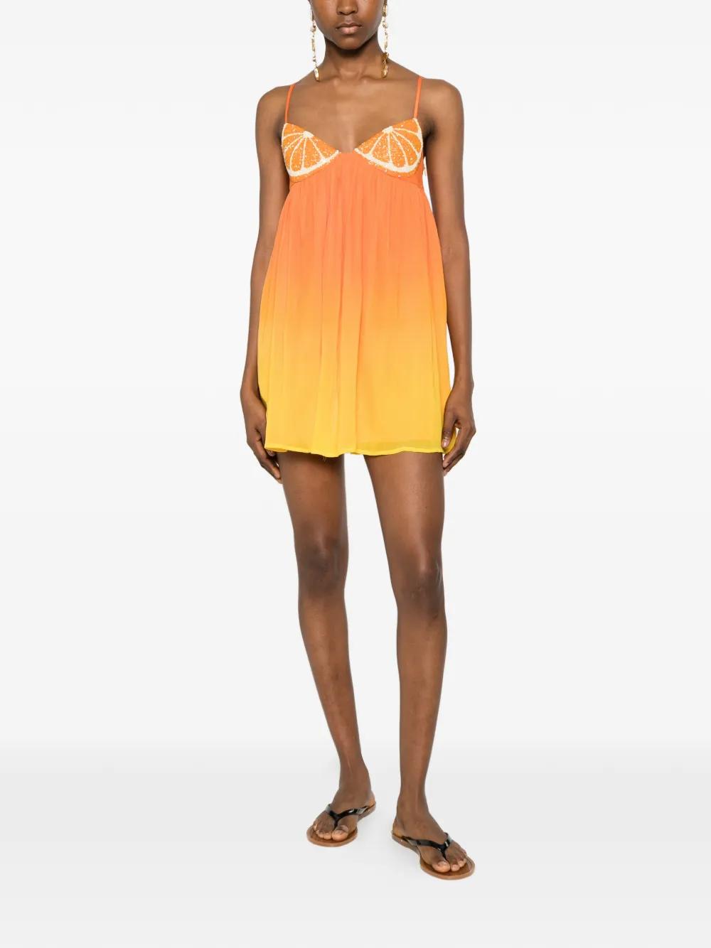 open lace back dress Leslie Amon Sunset Flow Sunrise Embellished Maxi Dress