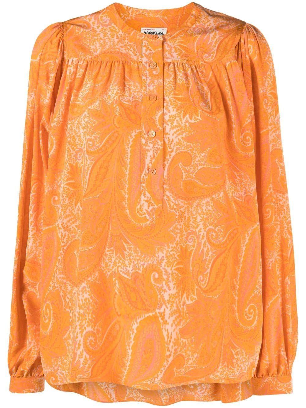 Zadig & Voltaire Tigy Paisleyprint Silk Blouse in Orange Lyst