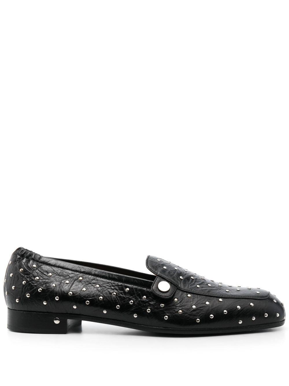 Laurence Dacade Stud-embellished Creased Leather Loafers in Black | Lyst