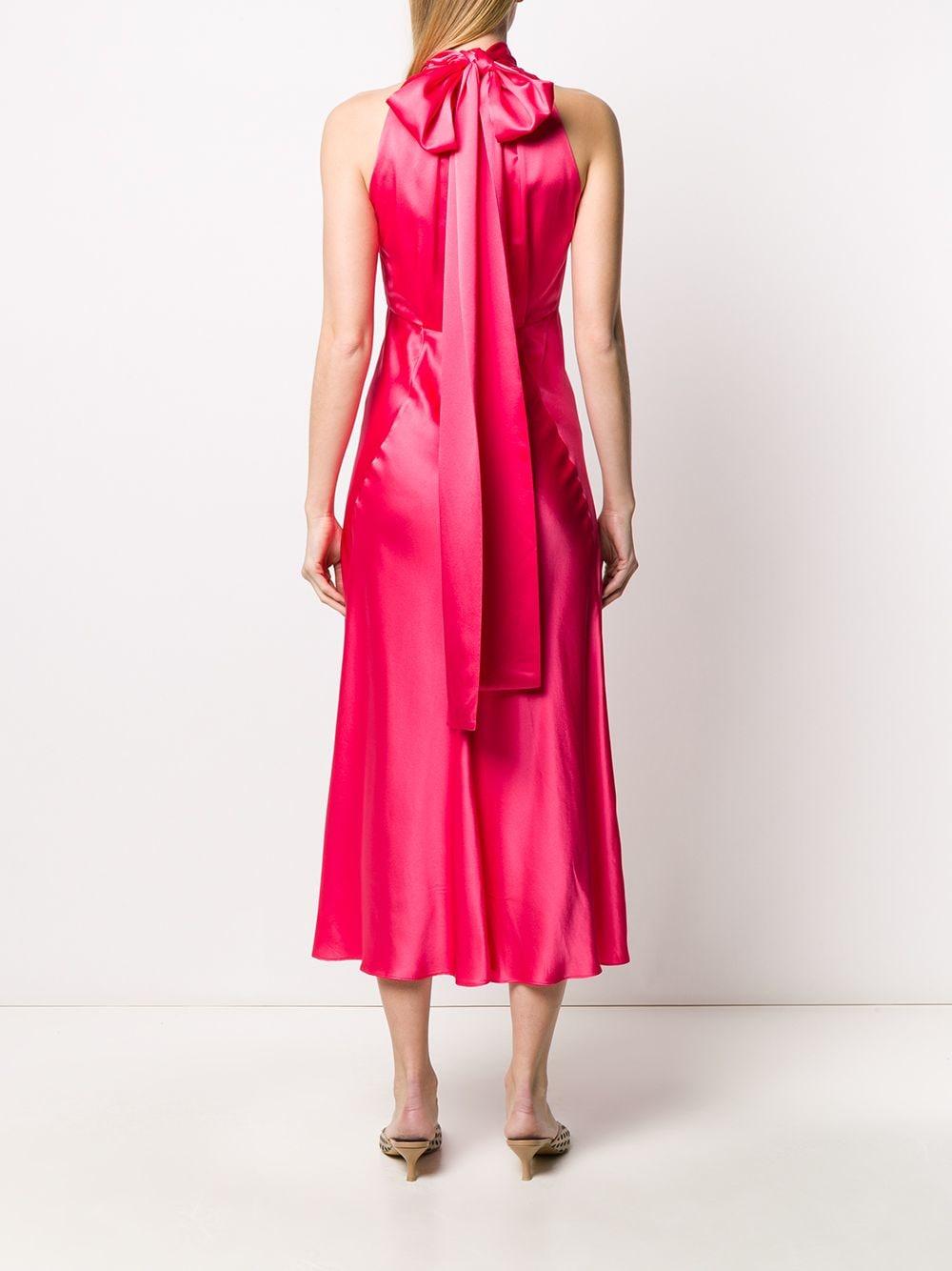 Saloni Silk Halterneck Midi Dress in Pink Lyst
