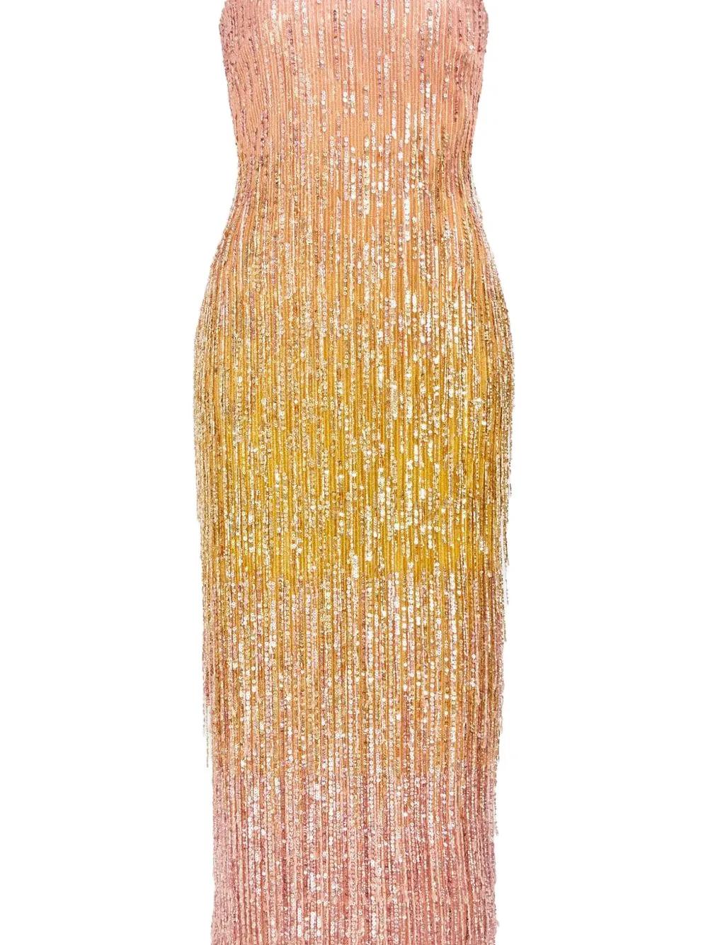 slim fit dress slacks Romi Maxi Dress | Golden main image 1