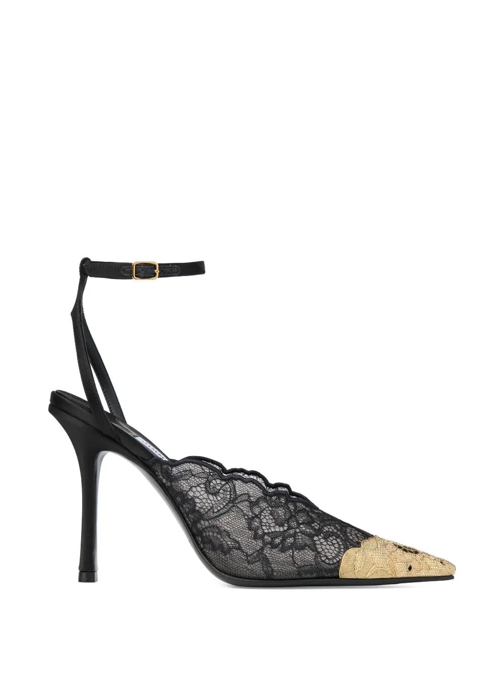 Jimmy Choo Faiz 100 レース メタルトゥ パンプス ブラック | Lyst
