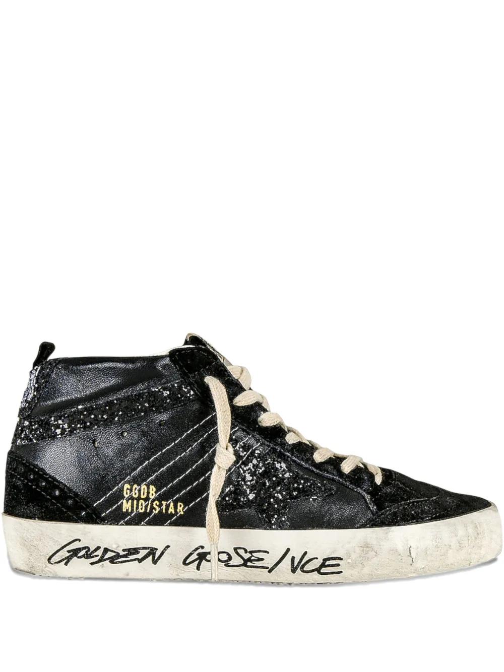 black high top golden goose sneakers