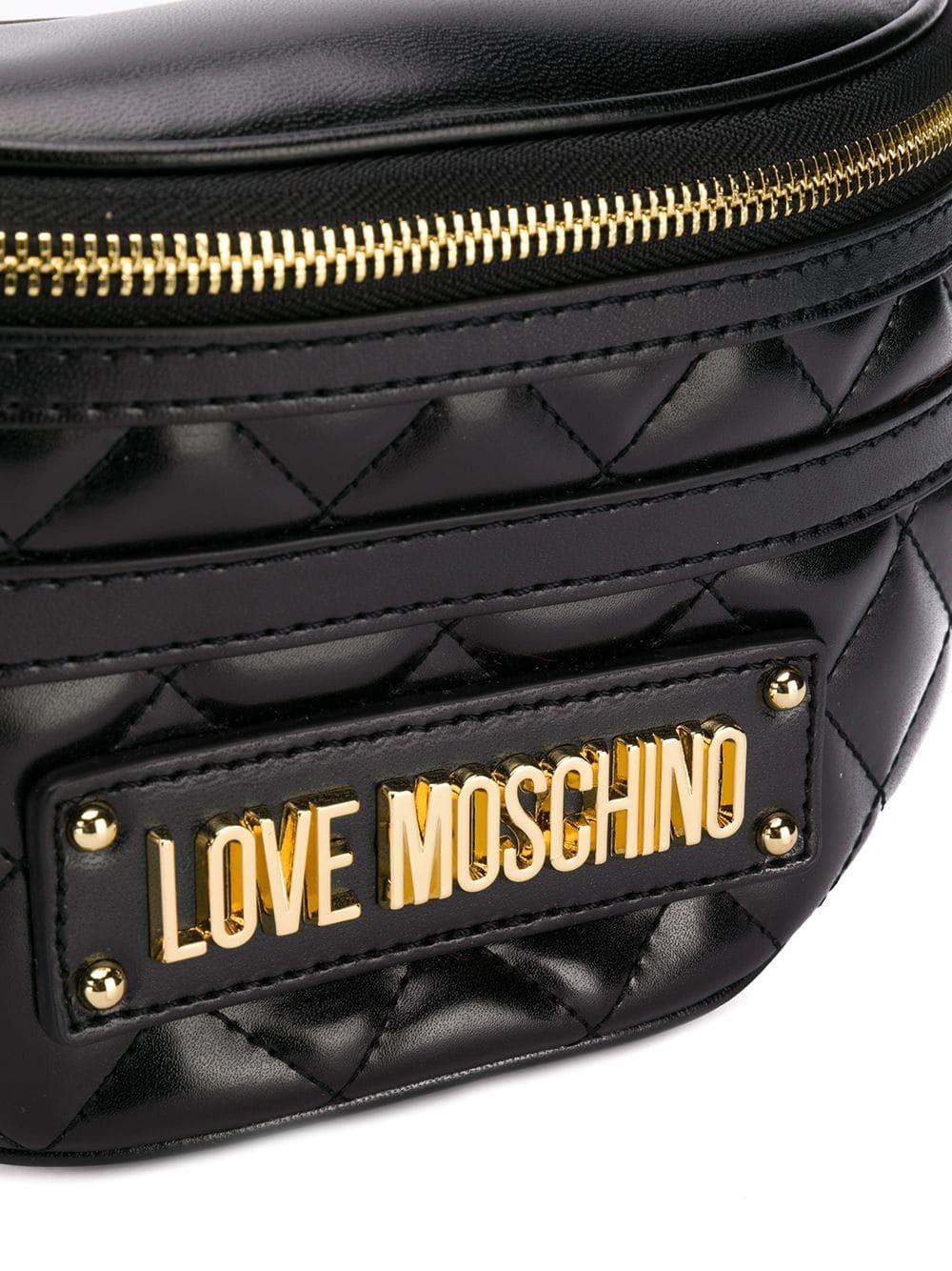 Love Moschino Quilted Faux Leather Belt Bag in Black Lyst