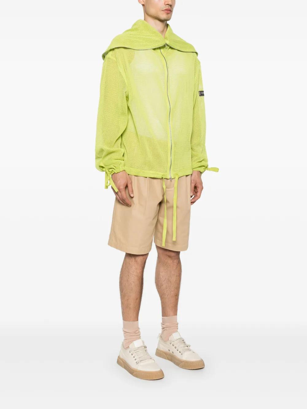 KENZO Mesh Zip-Up Hoodie in Yellow for Men Lyst
