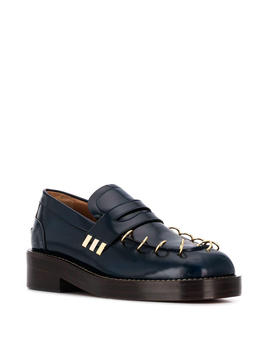 Marni Pierced Thick Sole Loafers in Blue | Lyst