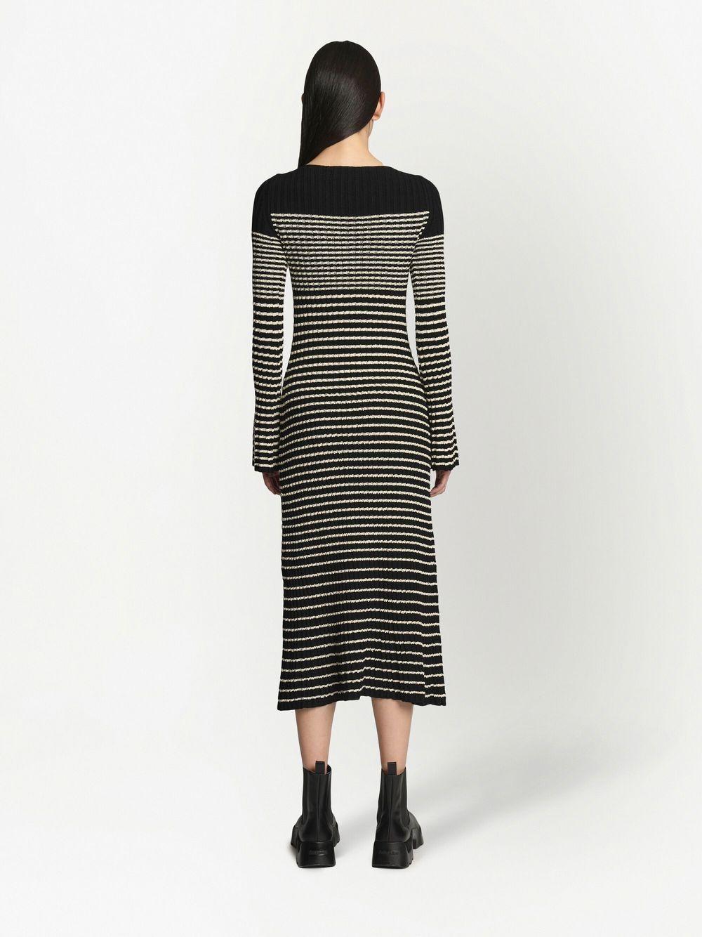 Striped Boucl Knit Dress