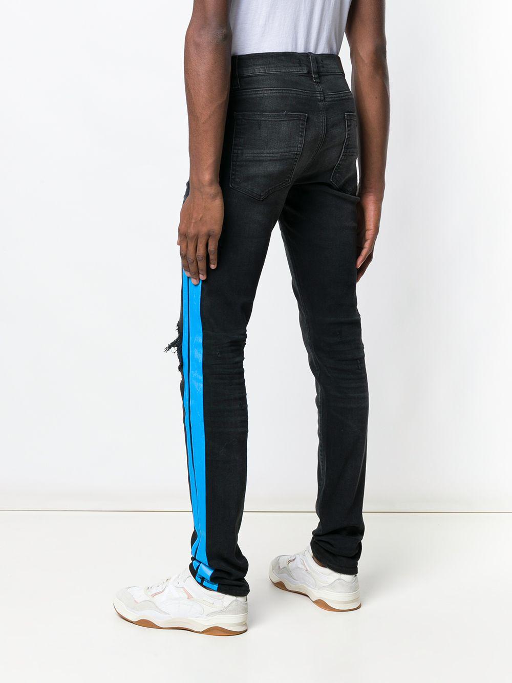 Amiri Blue Stripe Skinny Jeans in Black for Men | Lyst