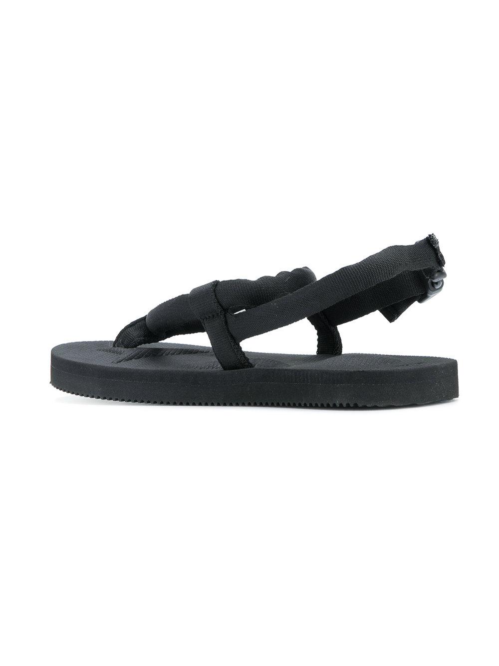 Suicoke Rubber Sling Back Strap Flip-flops in Black for Men - Lyst
