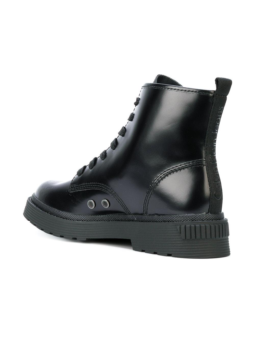 calvin klein sheffield lace up boots in black