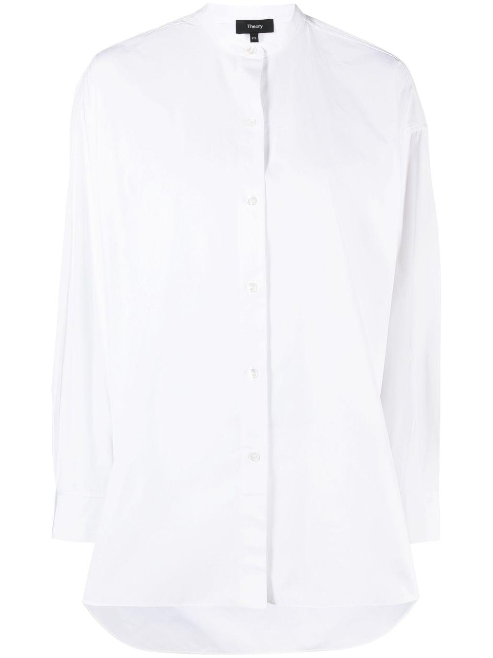 collarless shirt with tie