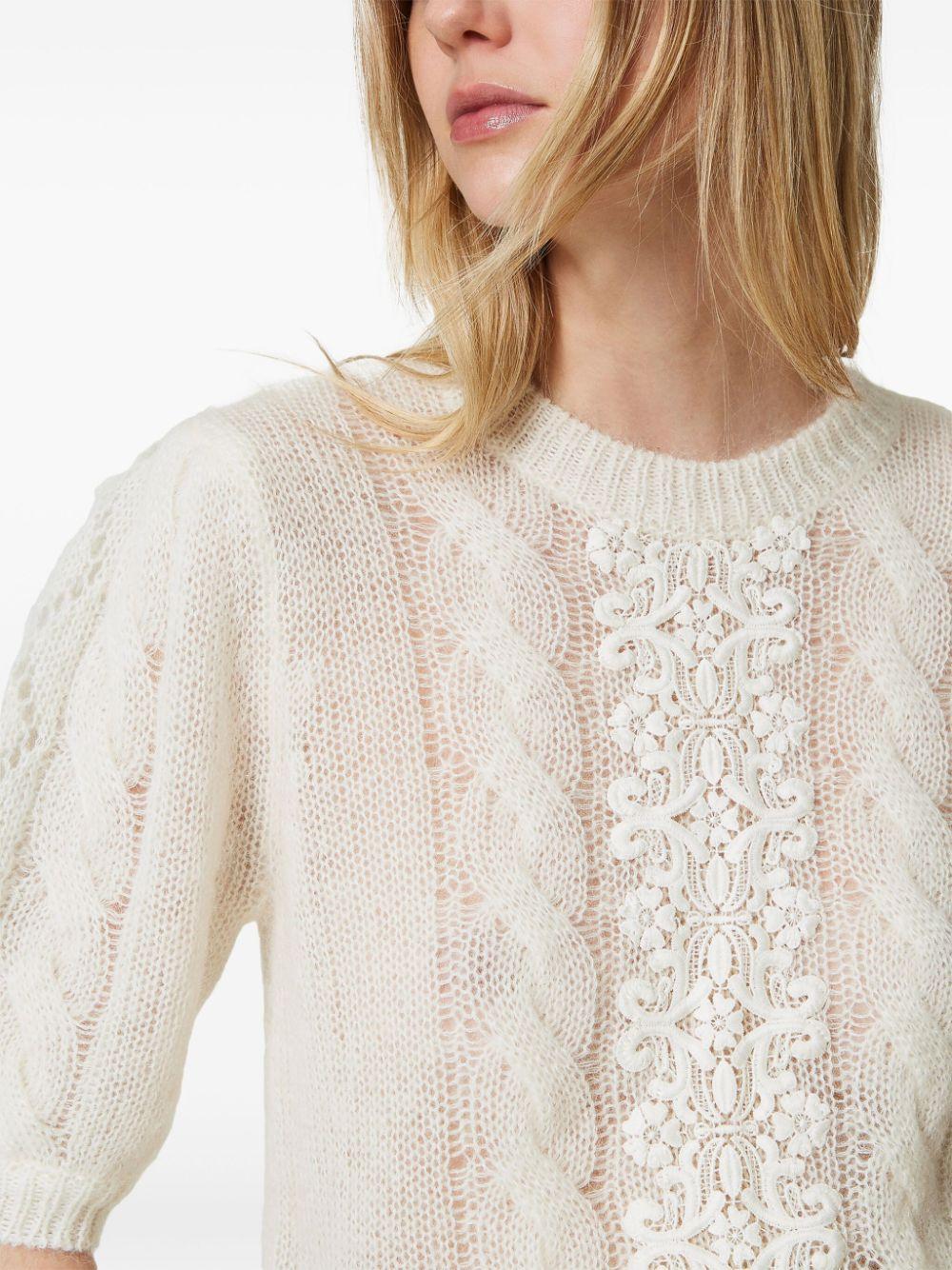 Lace detail sweater best sale