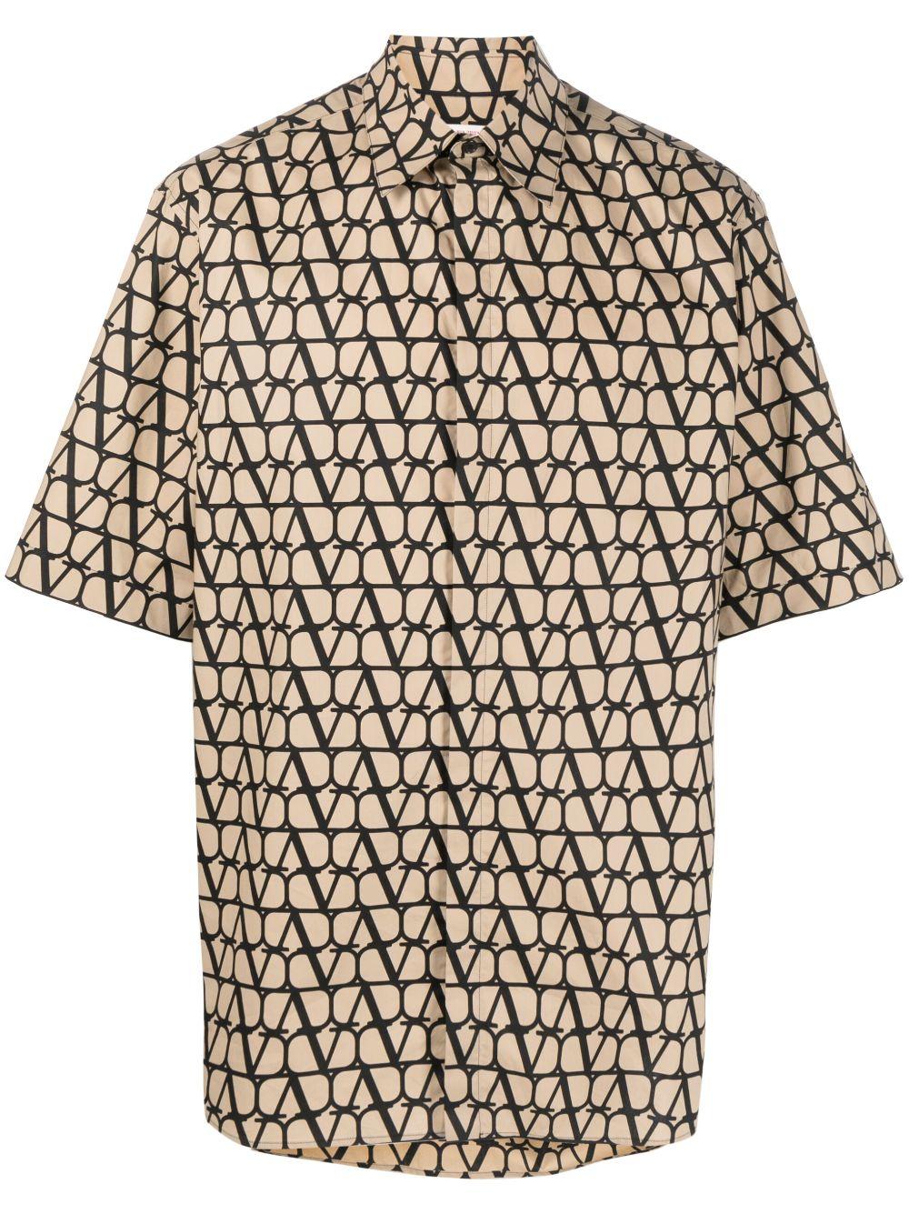 Monogram Printed Short-Sleeved Silk Shirt - Ready to Wear