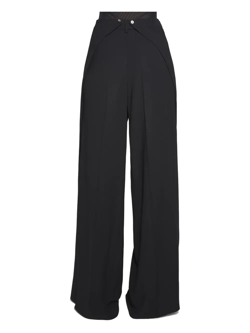 パンツ Mugler Flared Black Pants With Stylish Split Detail Mugler Black Pants With Stylish Split Detail | THE LIST
