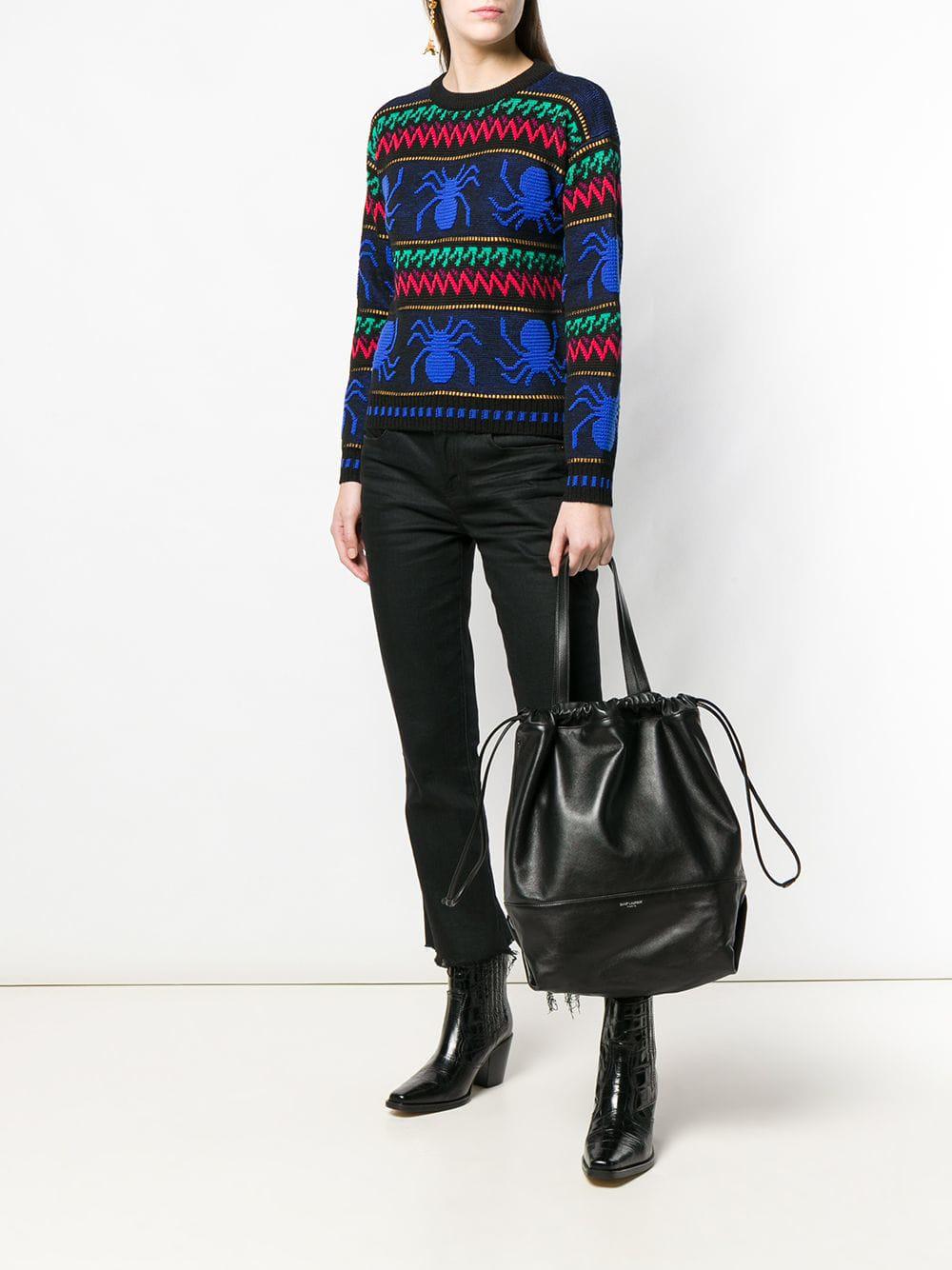 Saint Laurent Teddy Drawstring Bag in Black | Lyst Canada