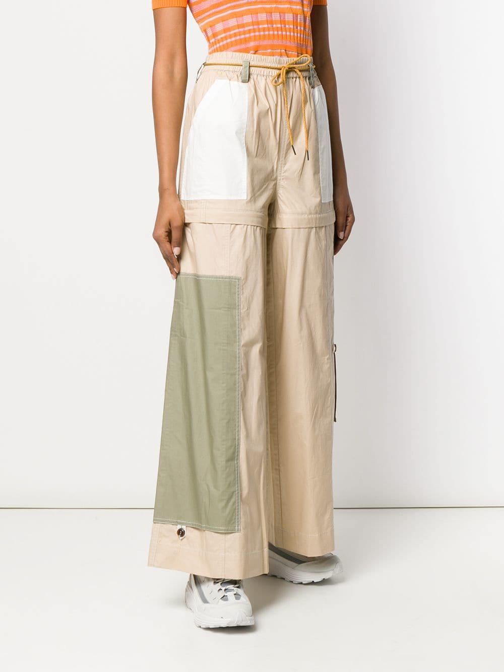 Ganni Cotton Convertible Trousers in Natural - Lyst