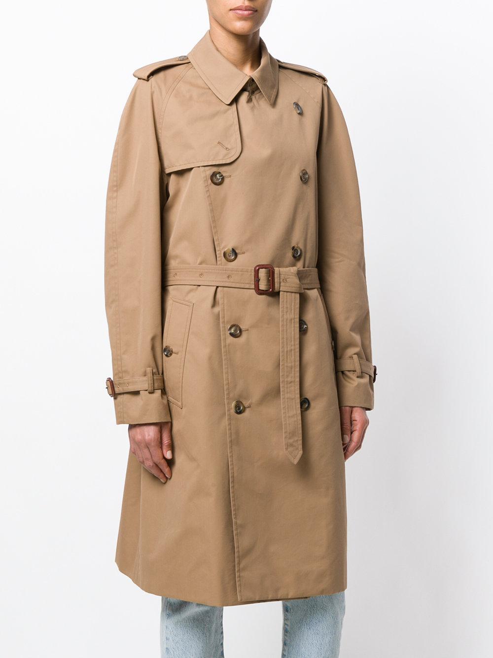 Gucci Cotton Cat-embroidered Trench Coat in Natural - Lyst