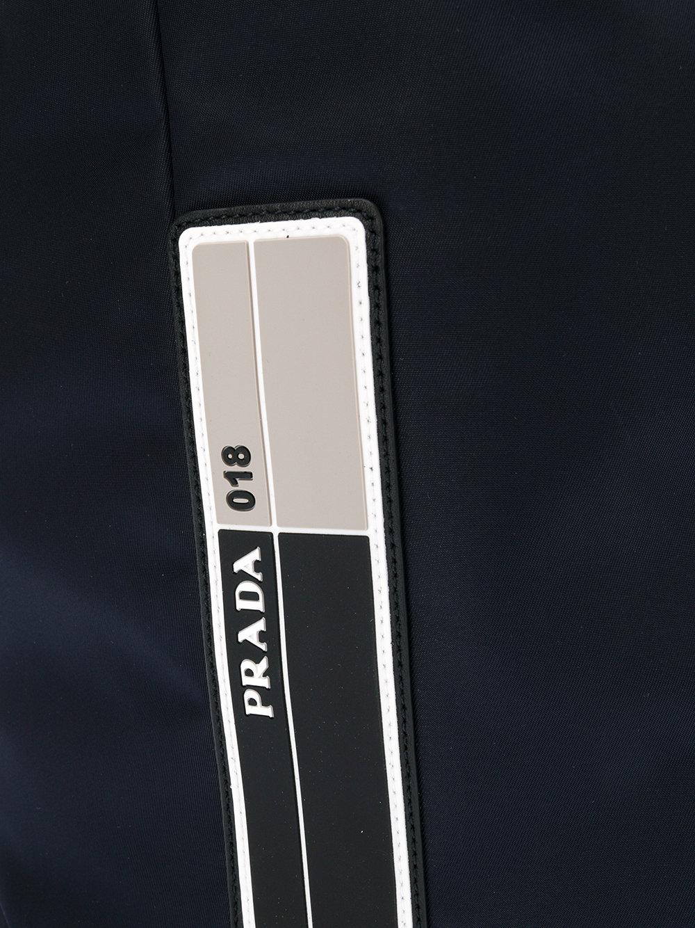 Prada Rubber Logo Patch Shoulder Bag in Blue for Men | Lyst