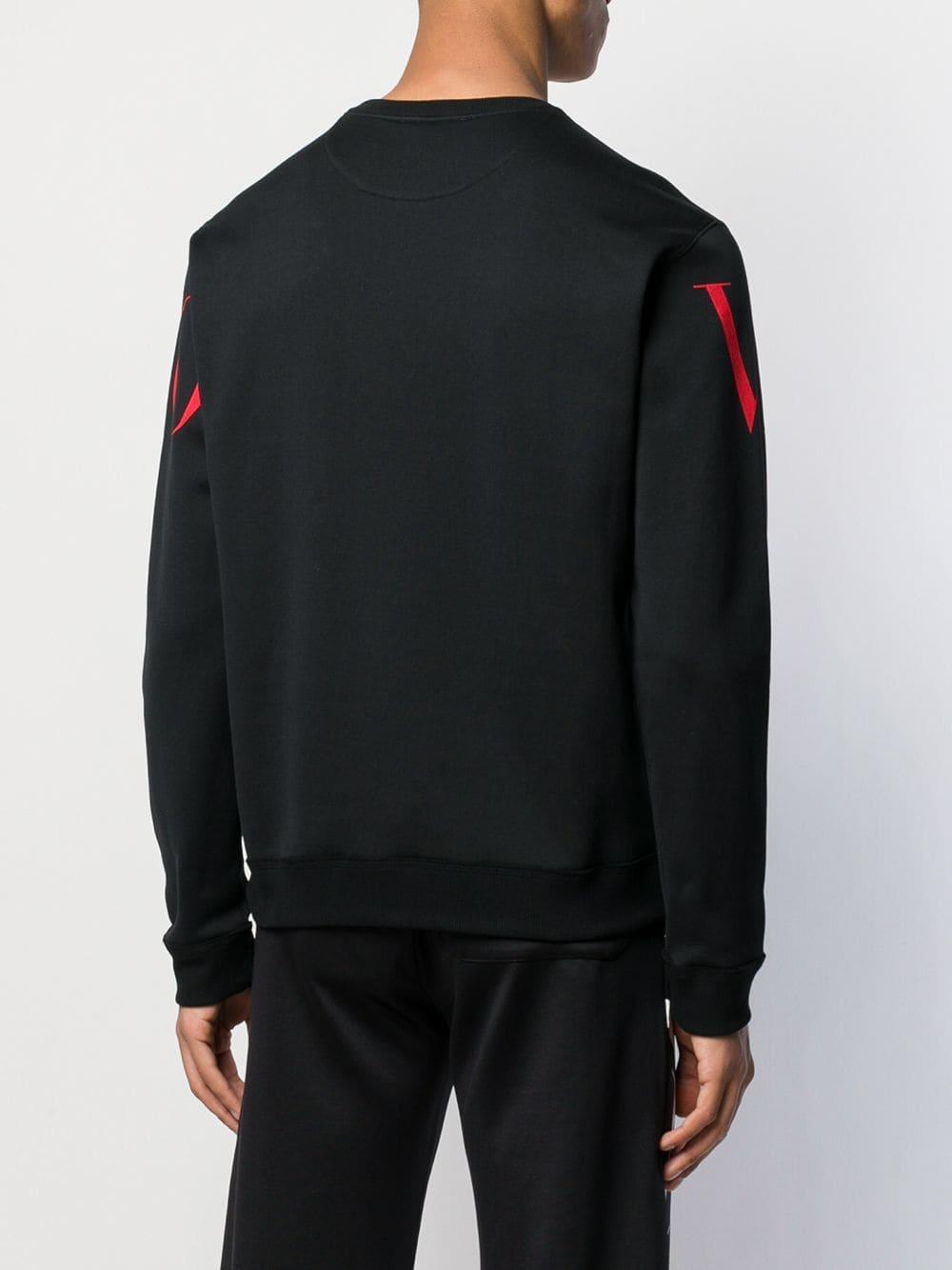 Valentino Logo-print Cotton-blend Sweatshirt in Black for