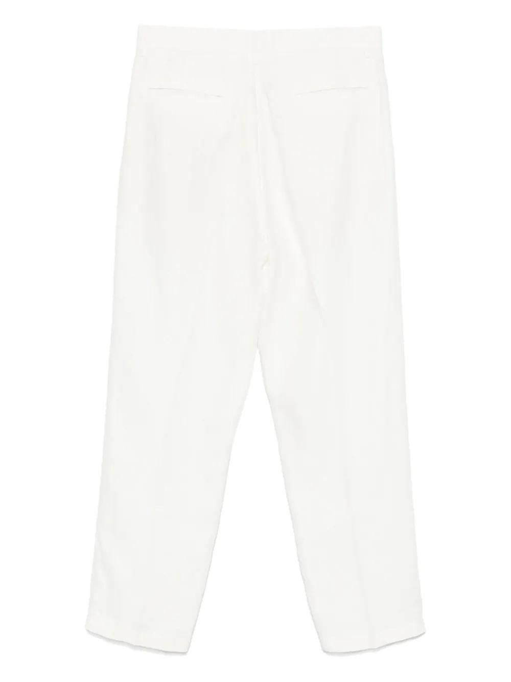 パンツ MASSIMO ALBA M27D0LAMIAT3240 Trousers White SPARUS - Cotton linen panama cropped trousers - bianco