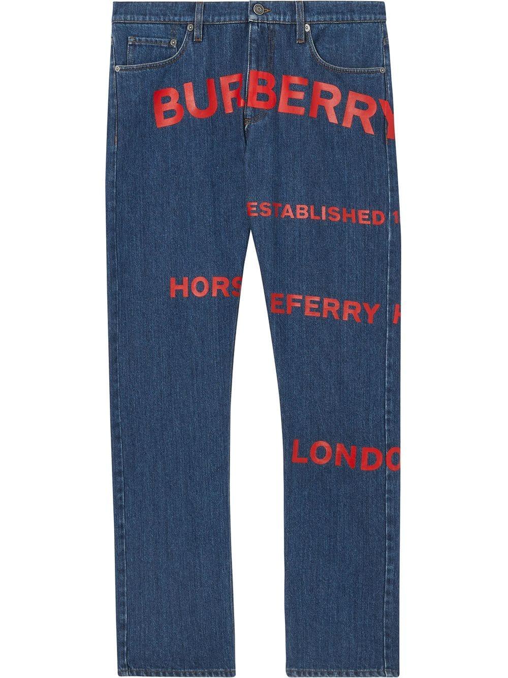 Burberry Straight Fit Horseferry Print Japanese Denim Jeans in Blue for Men  | Lyst