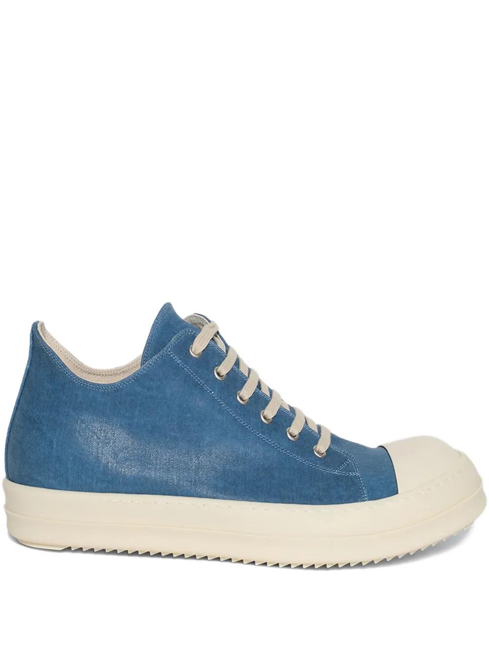 【Rick Owens】 Suede-trimmedデニムハイトップスニーカー Suede-trimmed denim high-top sneakers in black - Rick Owens