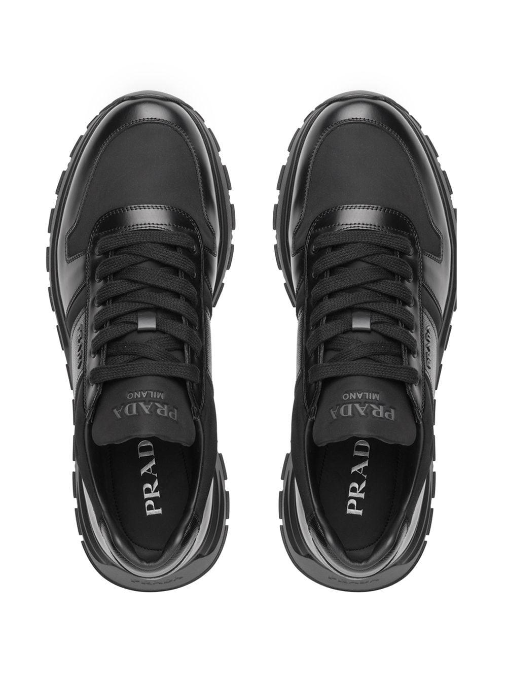prax 01 leather and technical fabric sneakers