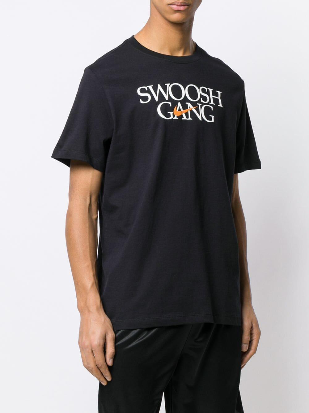 Nike Cotton Swoosh Gang T-shirt in Black for Men | Lyst