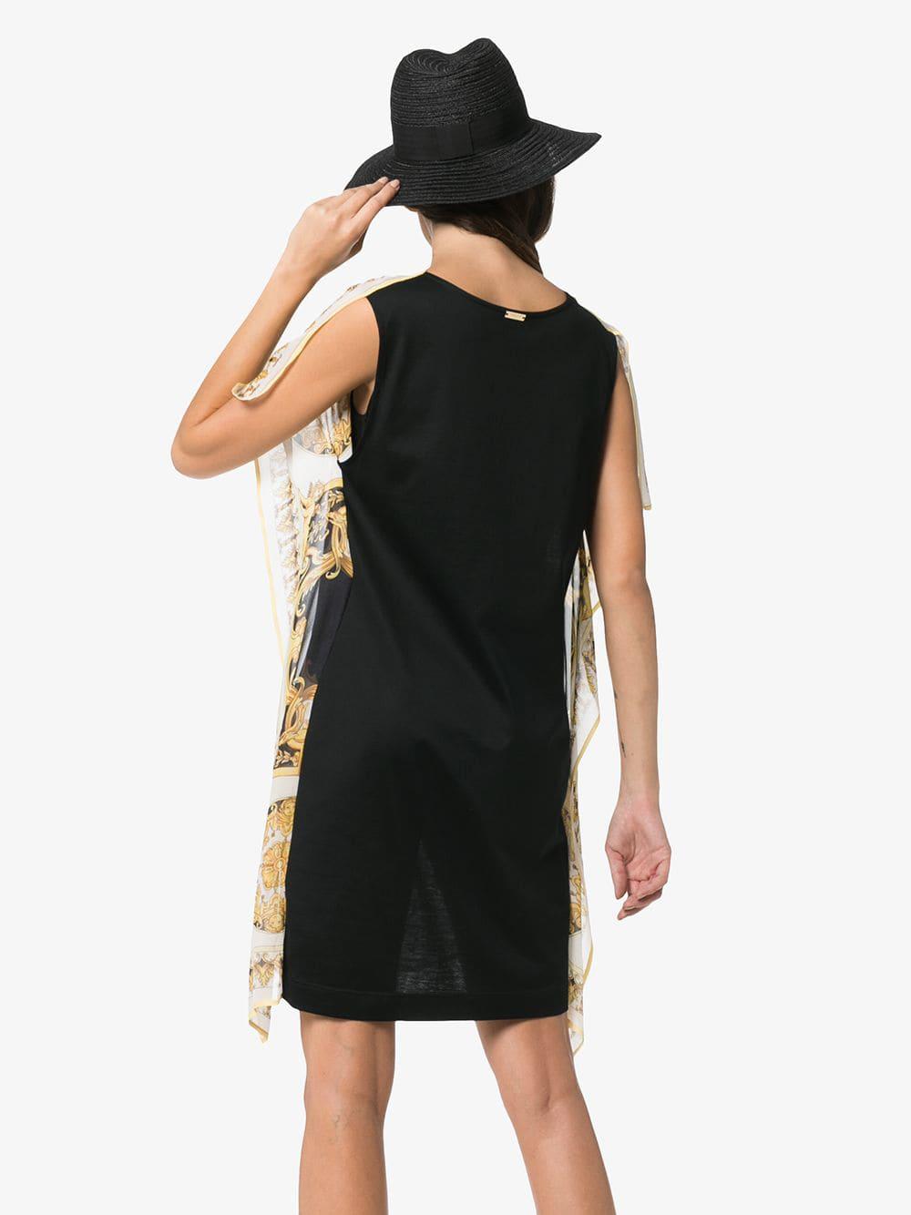 Versace Silk Kaftan Dress in Black - Lyst