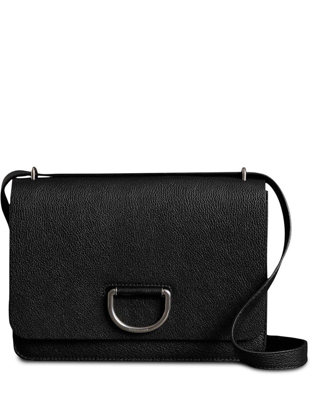 Burberry Black Leather Medium D-Ring Crossbody Bag