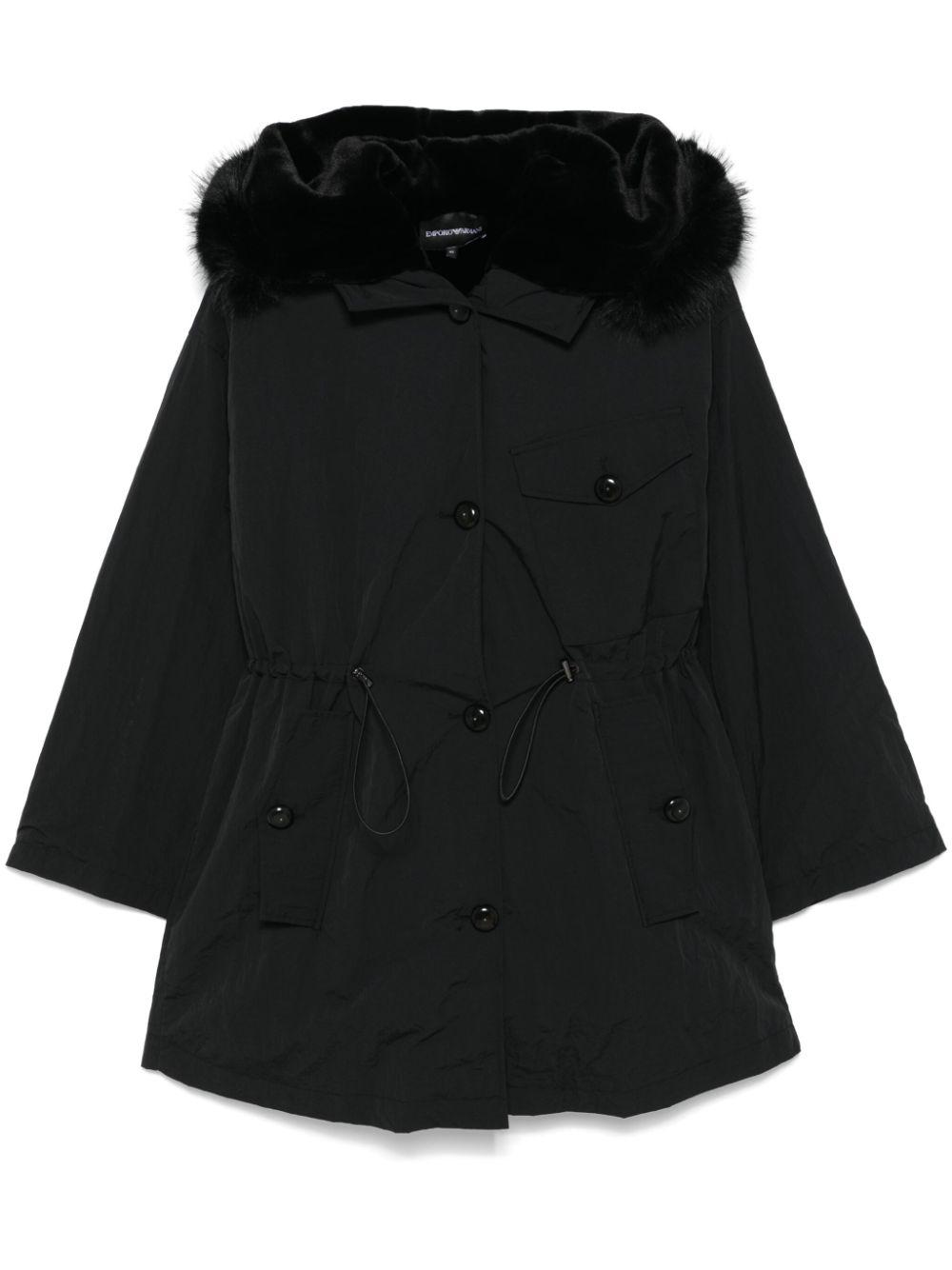 Emporio Armani レディース ブラック パーカーコート コート