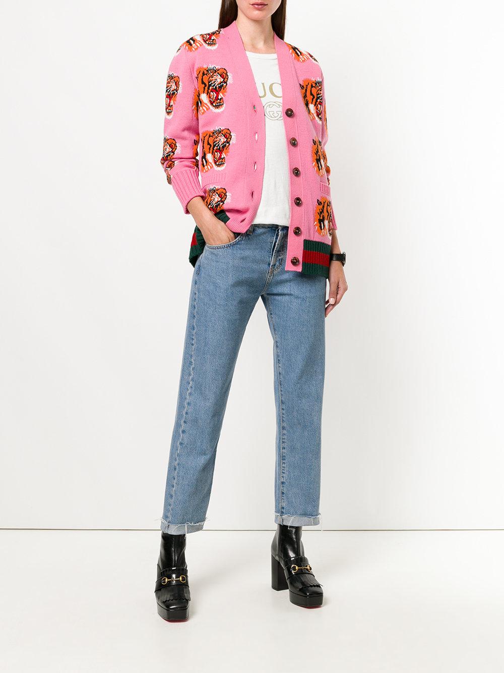 gucci pink tiger cardigan