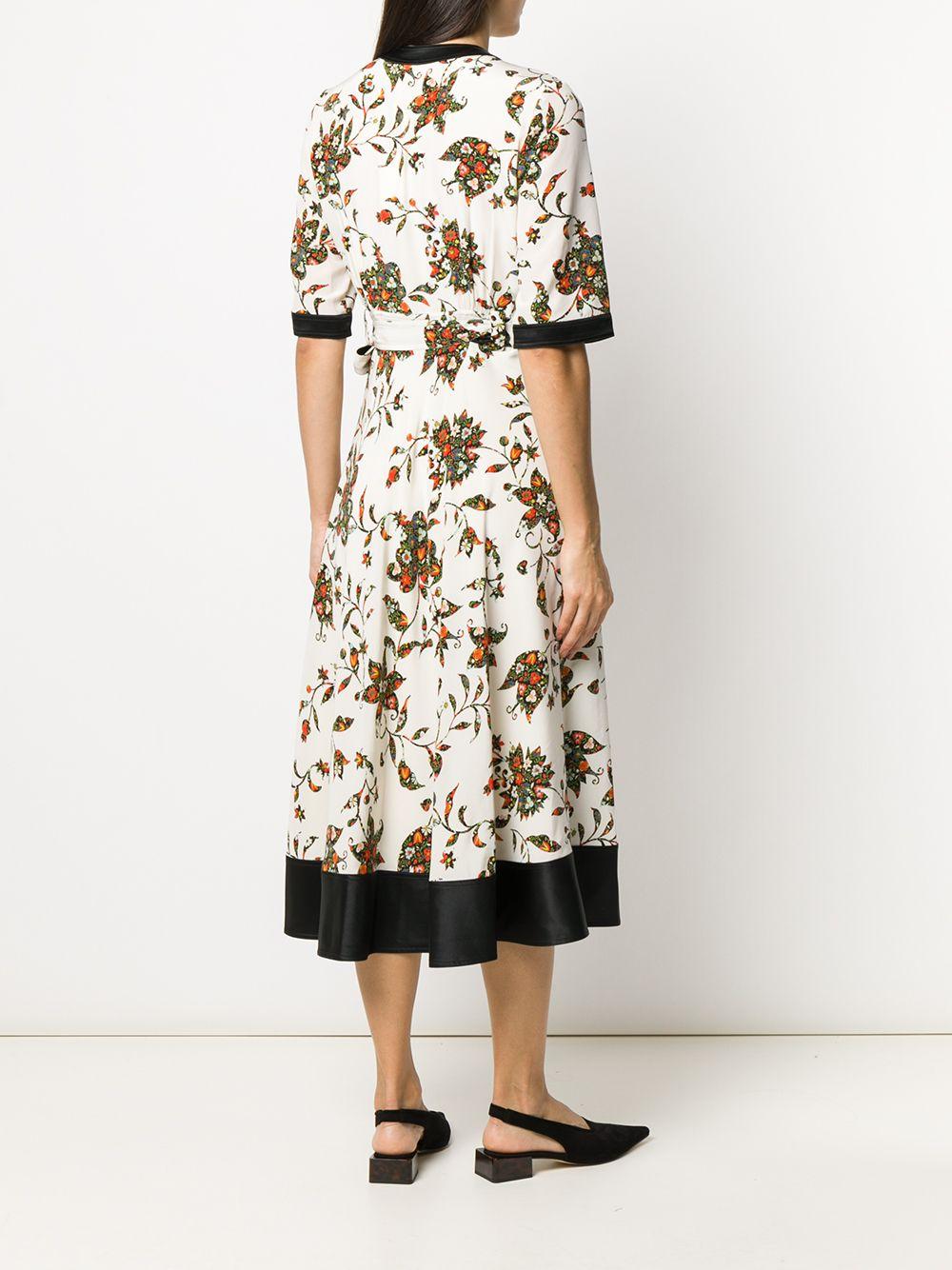Tory Burch Wrap Floral Dress in White - Lyst