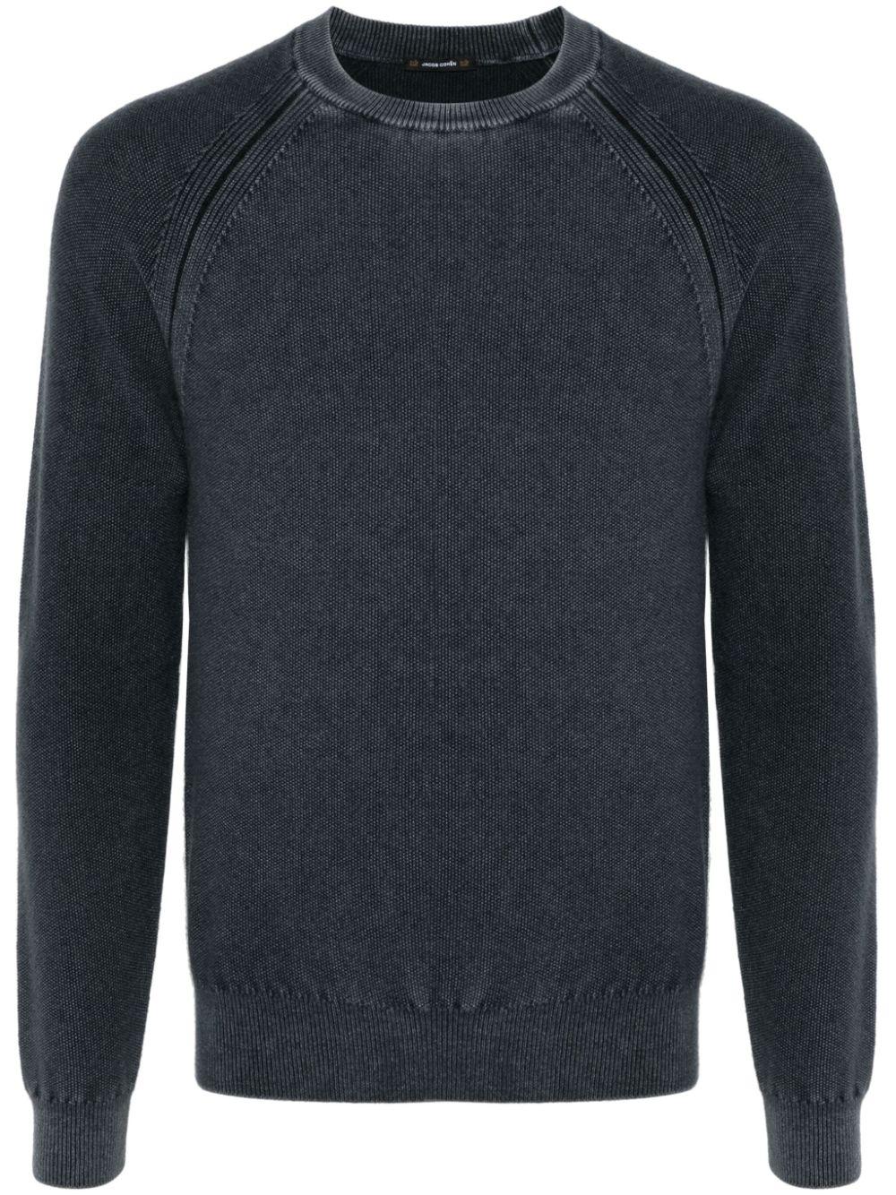 ZEGNA メンズ ブルー バイカラー プルオーバー セーター & ニット ZEGNA メンズ ブルー バイカラー プルオーバー セーター & ニット