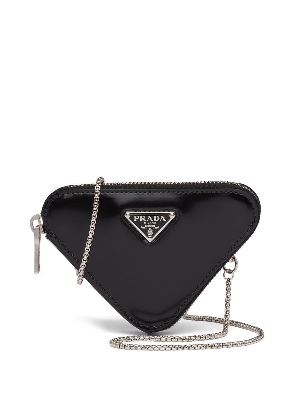 Prada Brushed-leather Minipouch in Black | Lyst