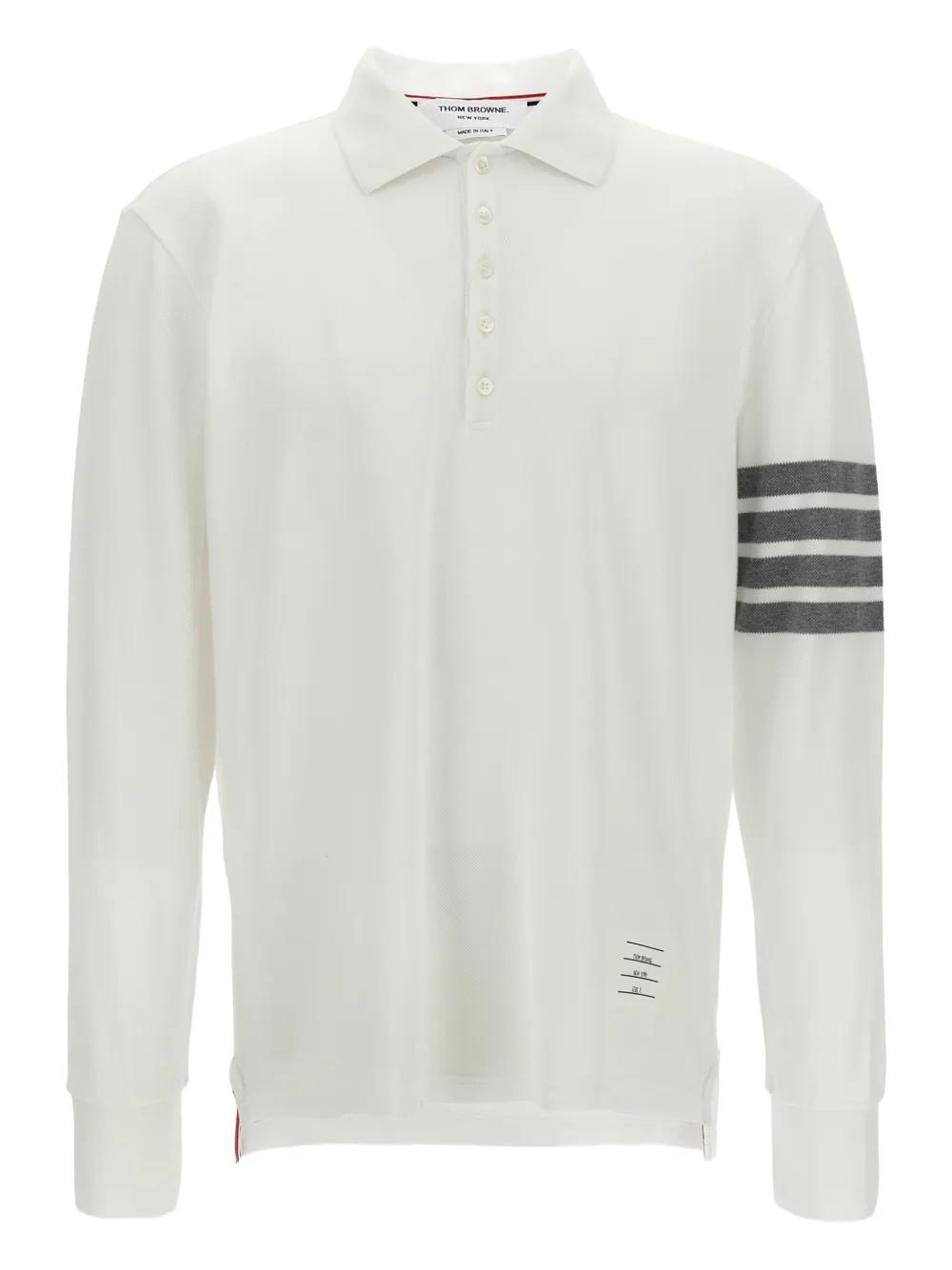 Thom Browne Classic 4Bar Long-Sleeve Polo Shirt in White for Men