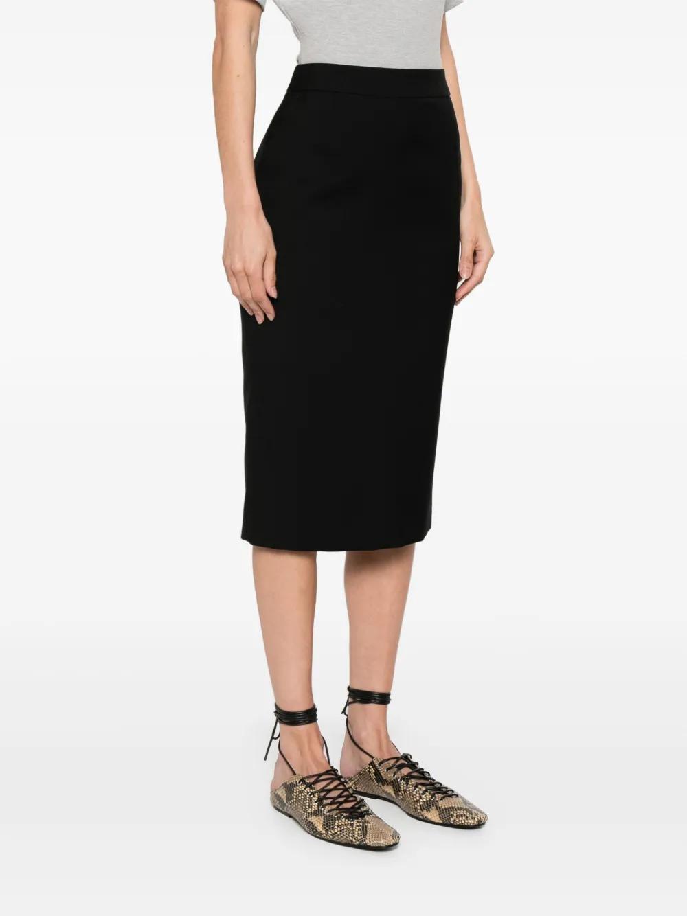 【送料&関税込】Alexander McQueen Black Wool Midi Skirt With McQueen Wool Midi Skirt in Black | Lyst