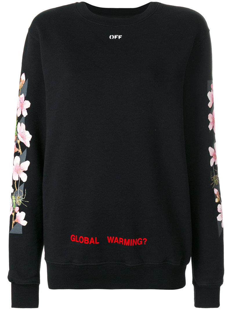 Off White c o Virgil Abloh Cherry Flower Sweatshirt in Black Lyst
