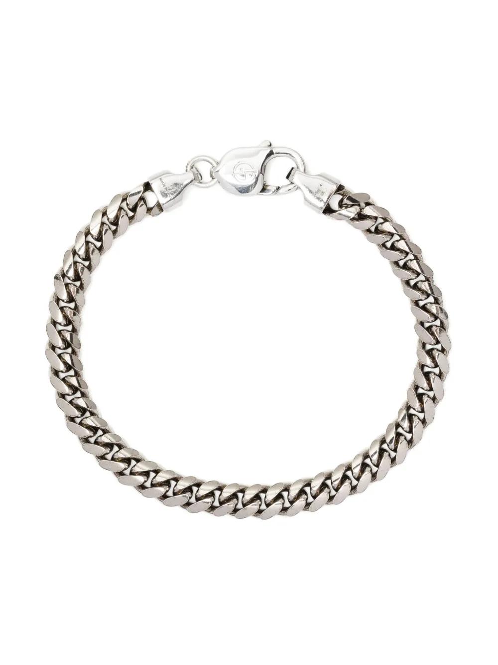ブレスレット GIORGIO ARMANI GW002266.AF20271 Bracelets Woven leather bracelet with sterling silver detailing