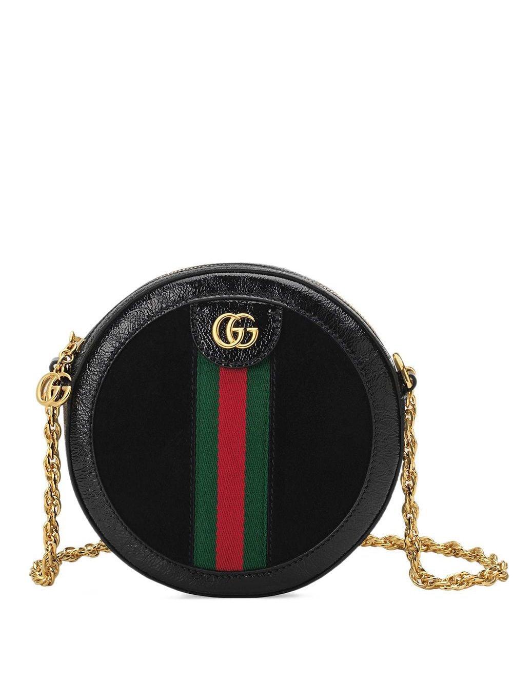Mini sac à épaule rond Ophidia Gucci en coloris Noir | Lyst