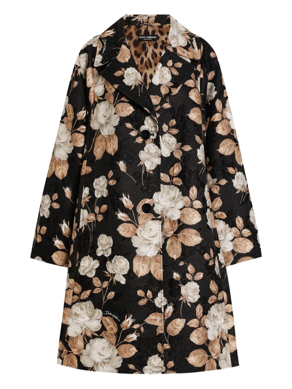 【VIP価格】DOLCE & GABBANA Floral Crystal Wool Coat Dolce & Gabbana Floral Embroidered Crystal Wool Coat Jacket