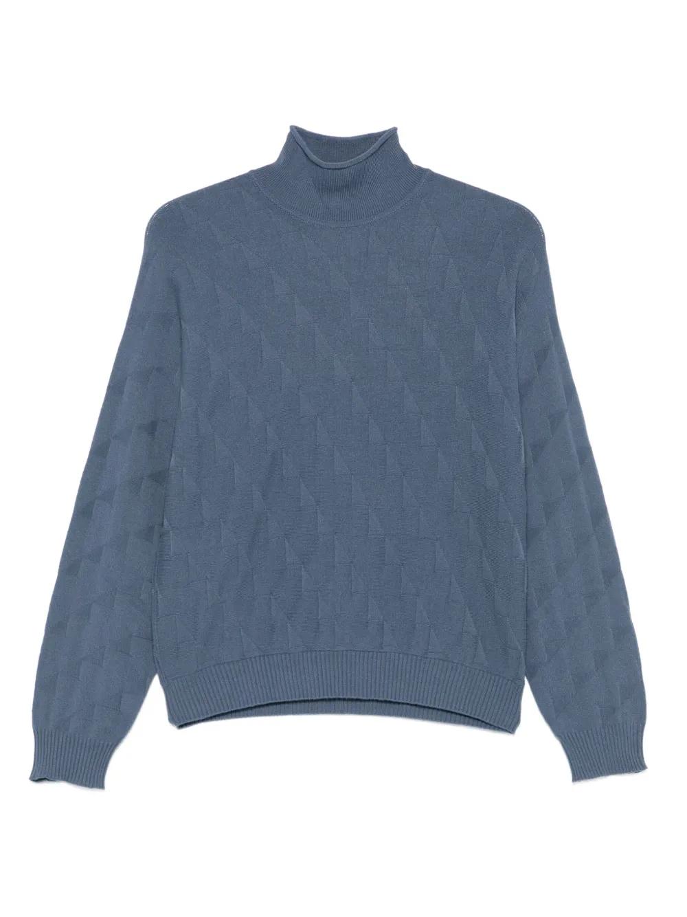 トップス EMPORIO ARMANI ARCHIVE LAYERED KNIT Emporio Armani Wool sweater with monogram | Men's Clothing