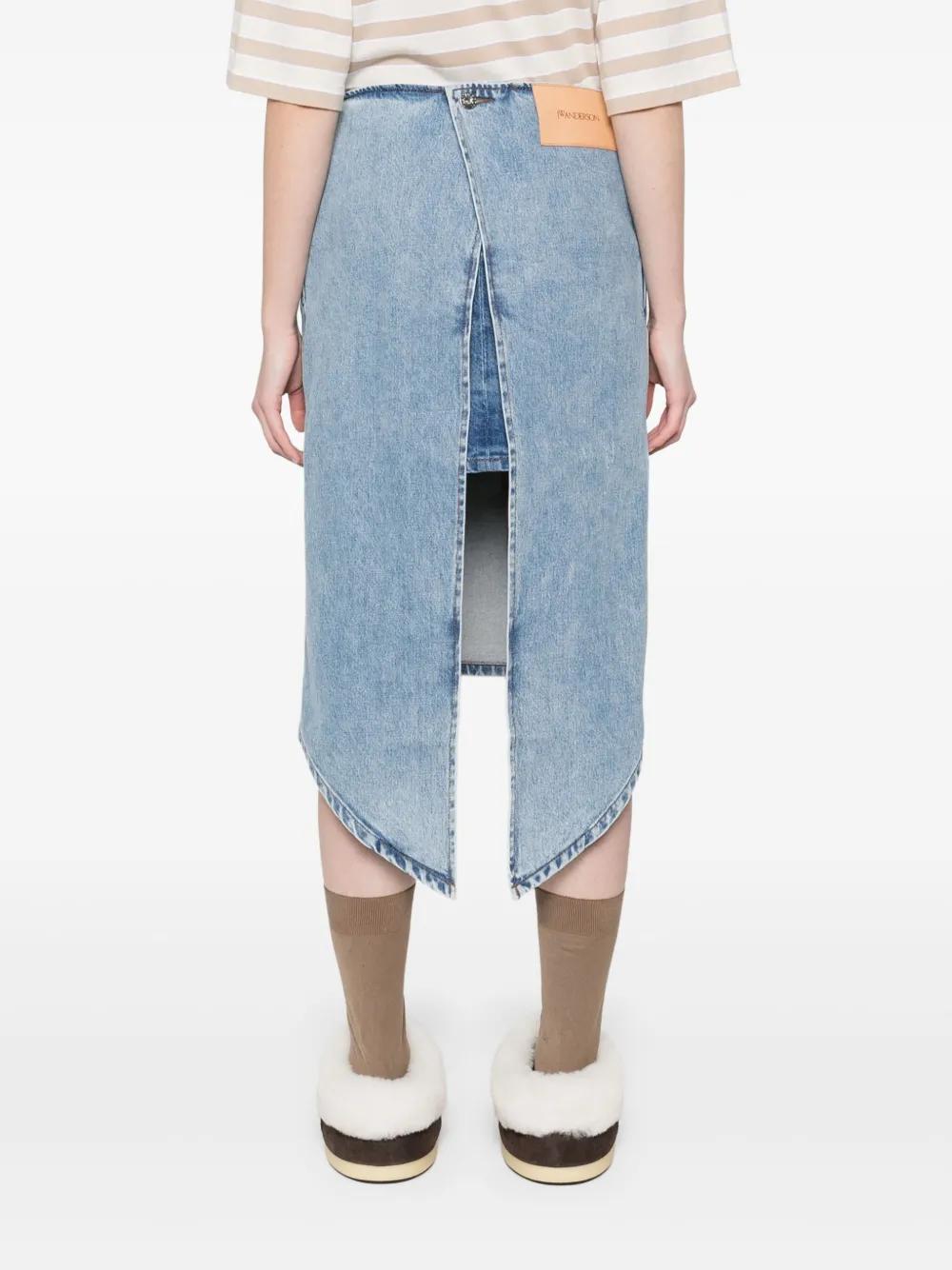 J W Anderson アシンメトリーミディスカート JW Anderson アシンメトリードレープ ミディスカート | ブラック