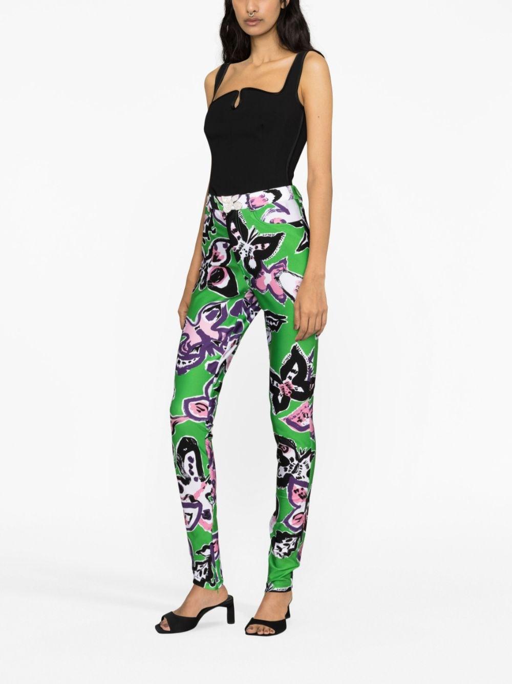 Womens Butterfly Flag Love Print Skinny Slim Fit Sports Trousers