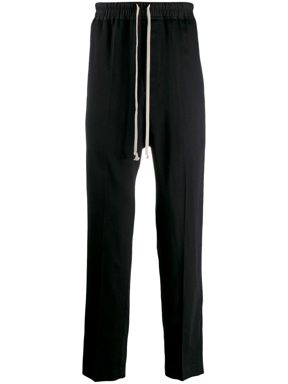 Rick Owens Wool Drawstring Waist Trousers in Black for Men - Lyst