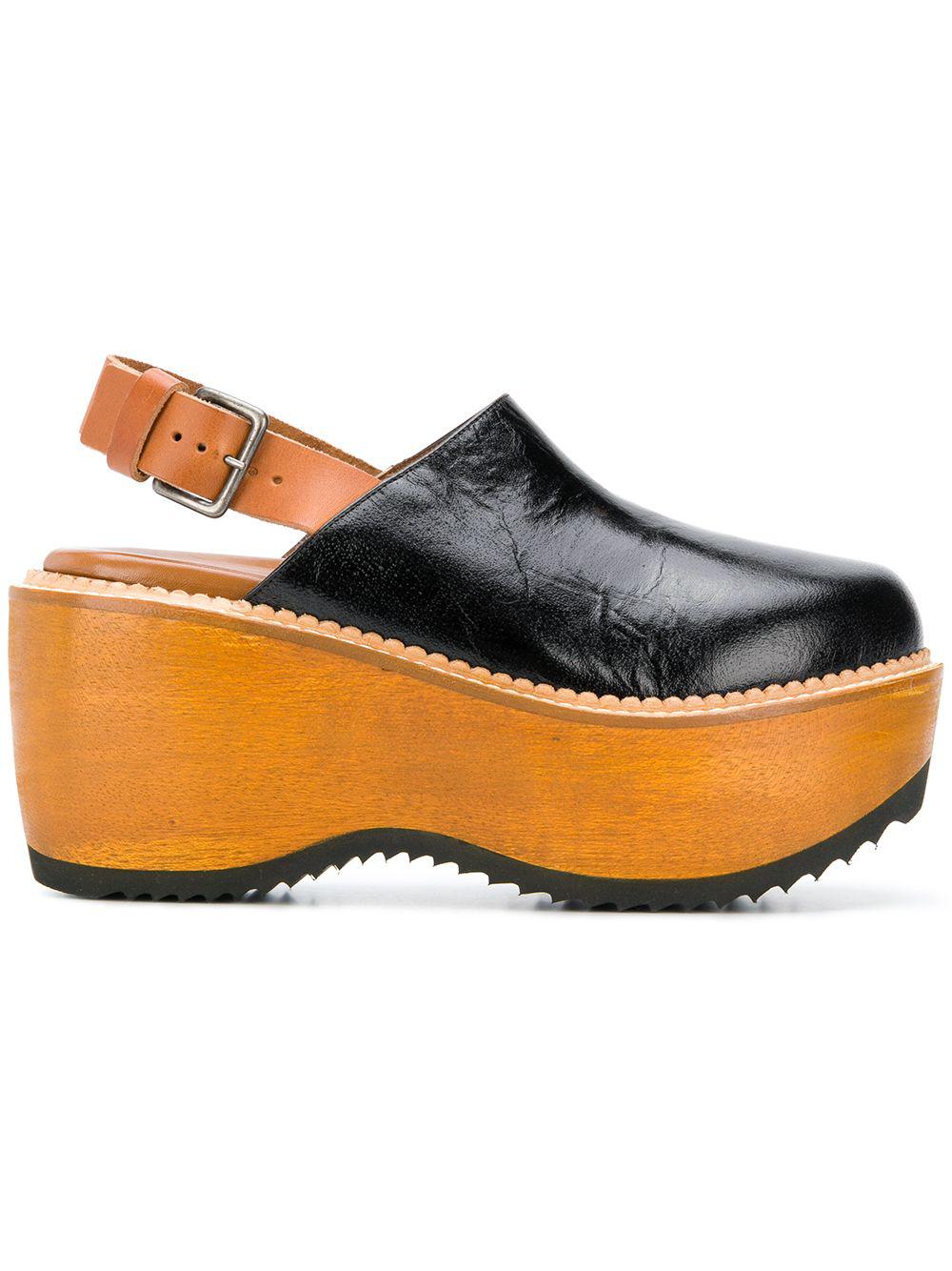 platform leather clogs