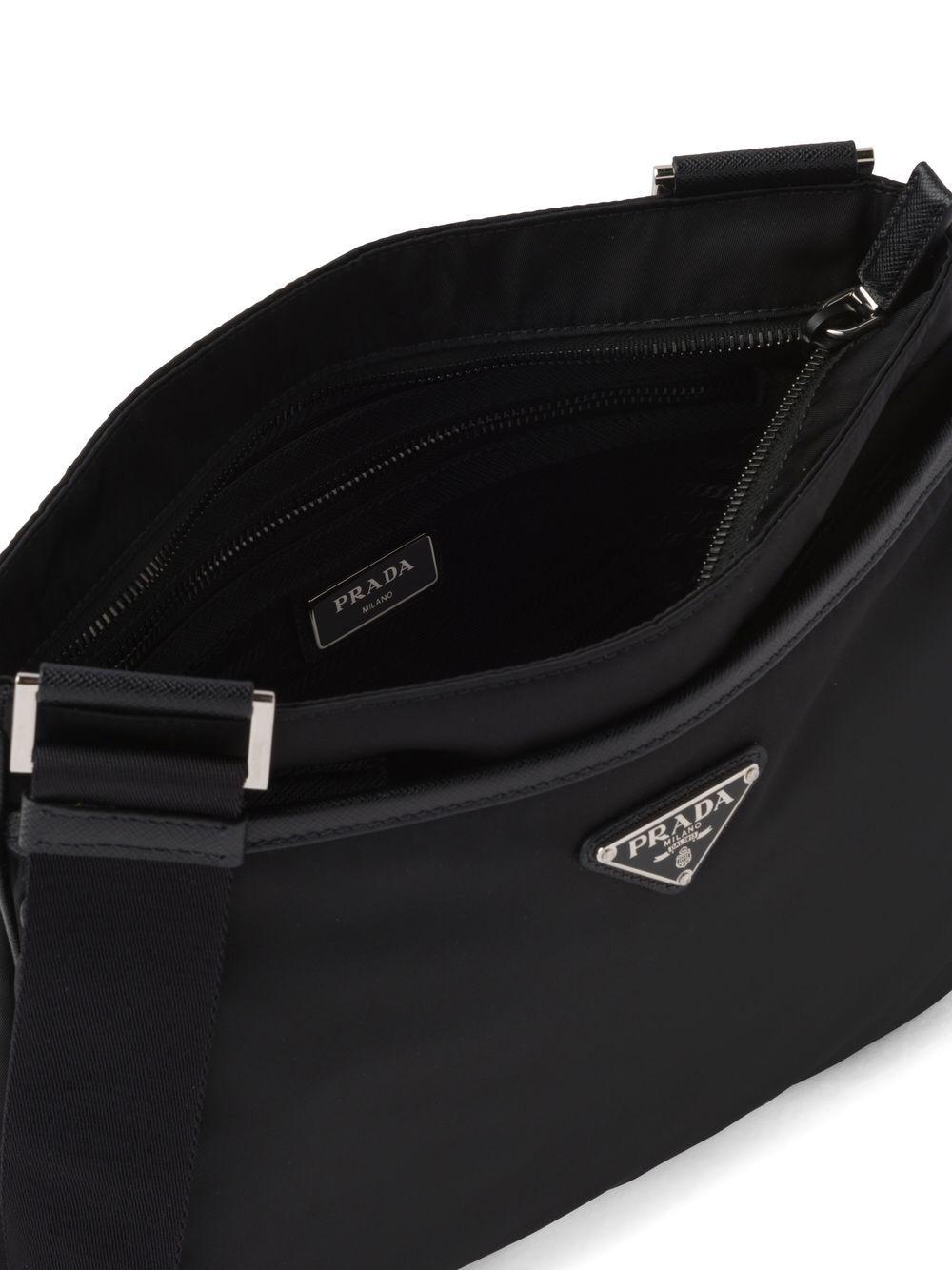 Prada Triangle Logo Shoulder Bag in Re-Nylon & Saffiano Leather - BOPF