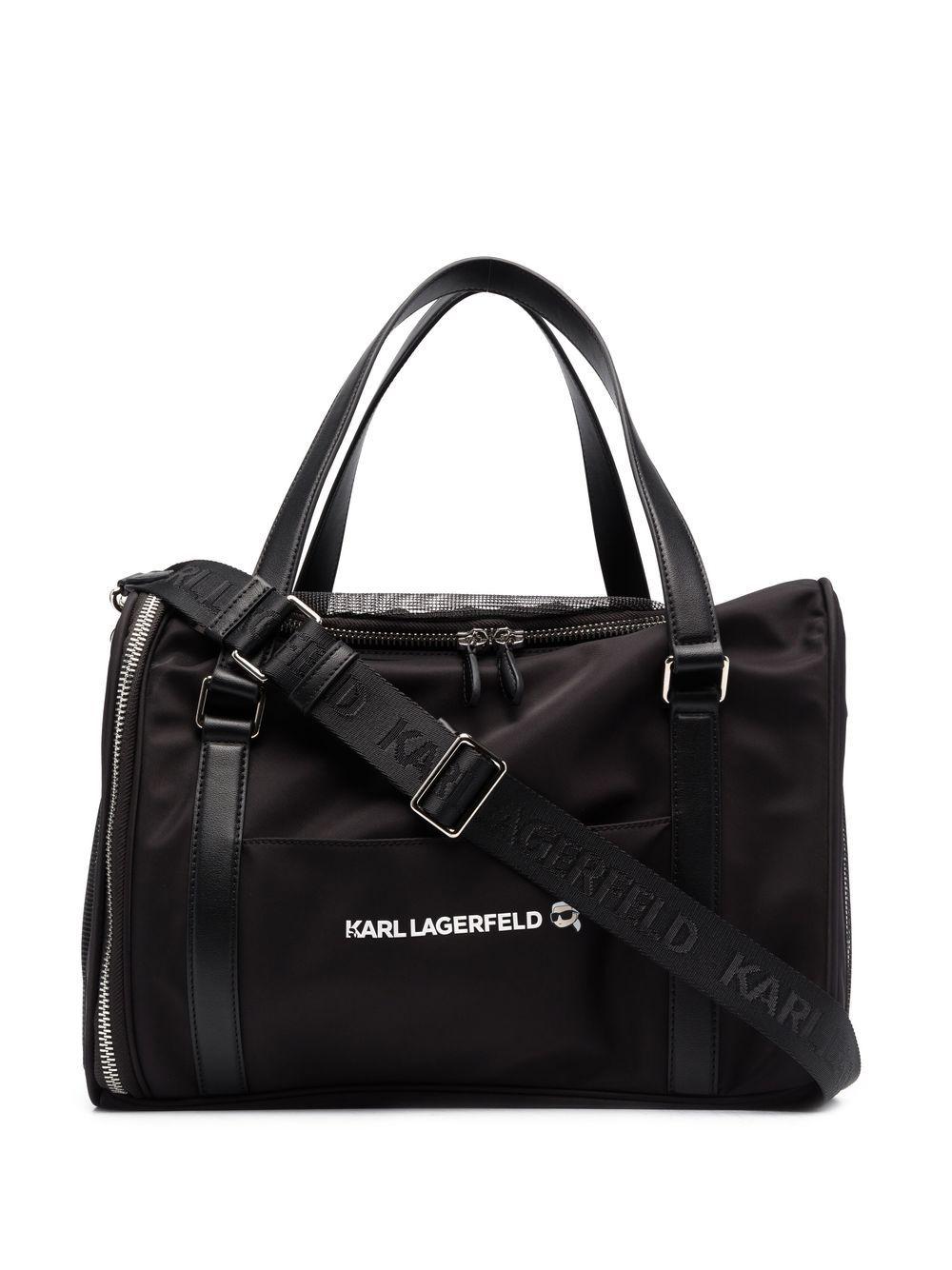 Karl Lagerfeld Logo-print Holdall Bag in Black | Lyst