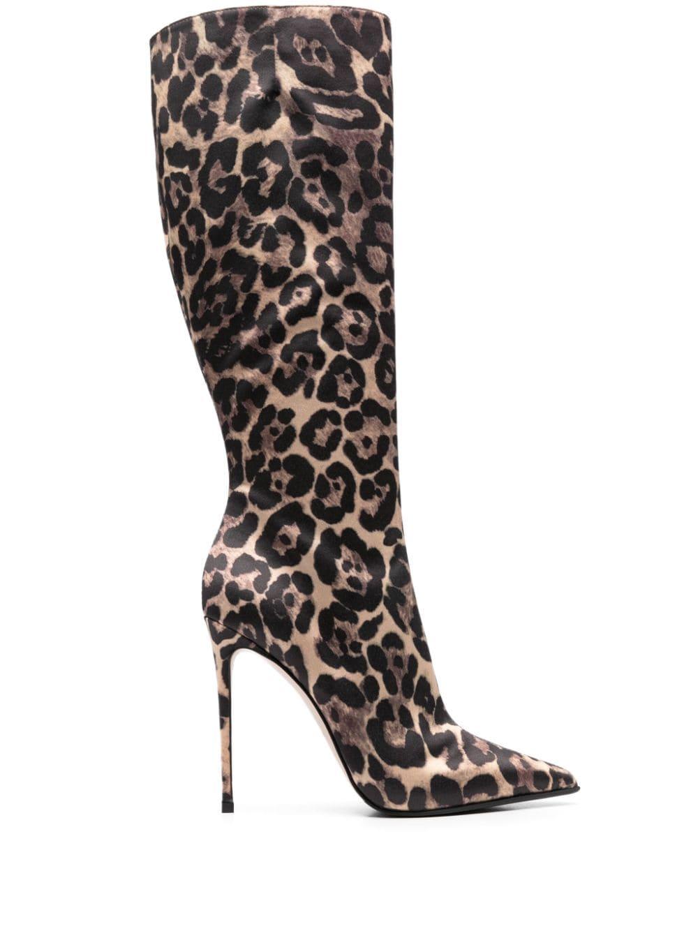 Animal print best sale thigh high boots