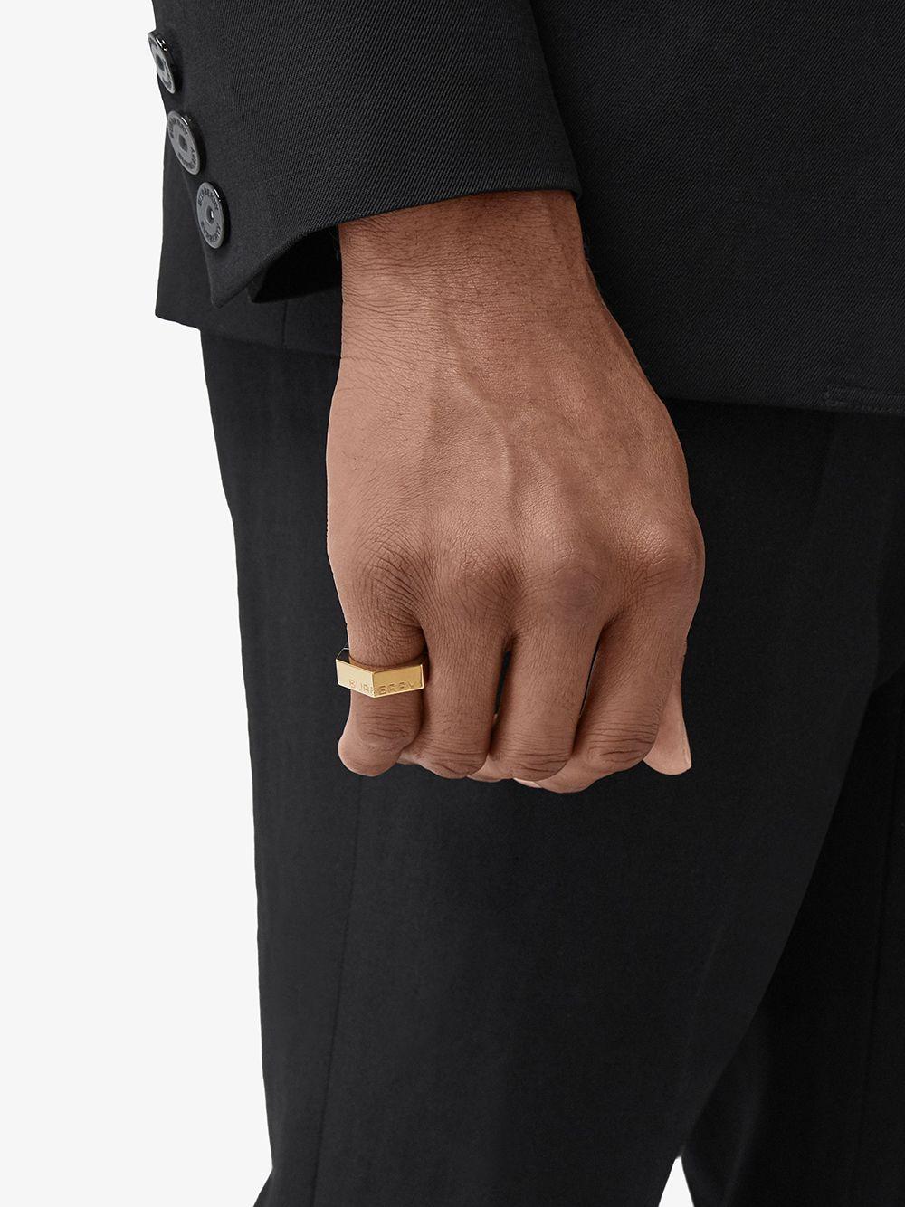 Burberry Engraved Logo Ring in Gold (Metallic) for Men | Lyst
